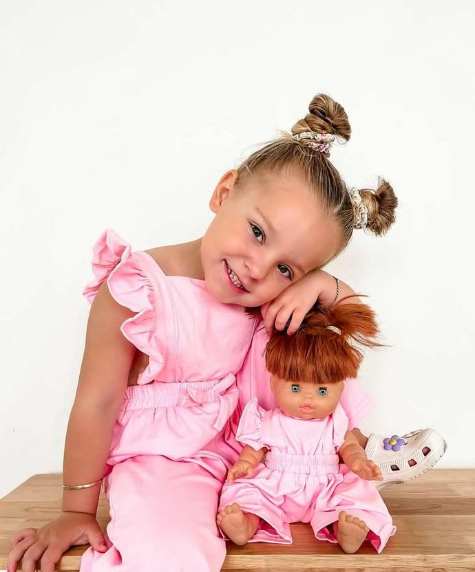 Matching Doll & Me Overalls - Bubblegum Pink