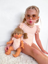 Load image into Gallery viewer, Matching Doll &amp; Me - Gingham Peach Bathers
