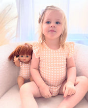 Load image into Gallery viewer, Matching Doll &amp; Me - Gingham Peach Bathers
