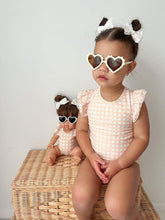 Load image into Gallery viewer, Matching Doll &amp; Me - Gingham Peach Bathers
