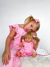 Load image into Gallery viewer, Matching Doll &amp; Me Overalls - Bubblegum Pink
