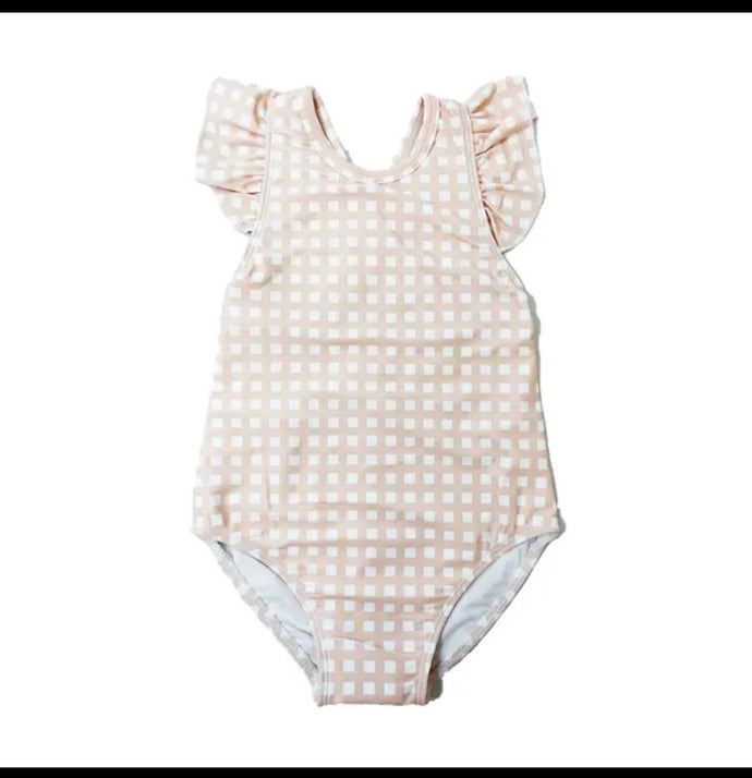 Gingham Peach Bathers