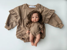 Load image into Gallery viewer, Matching Doll &amp; Me Bubble Frill Romper-Tan
