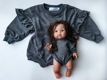 Load image into Gallery viewer, Matching Doll &amp; Me Bubble Frill Romper-Charcoal
