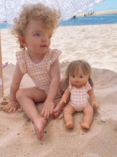 Load image into Gallery viewer, Matching Doll &amp; Me - Gingham Peach Bathers
