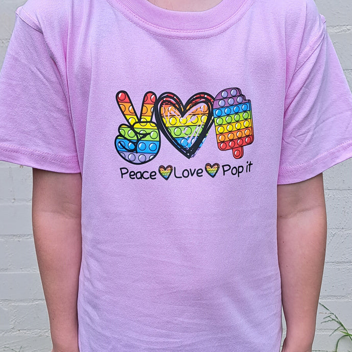 T-Shirt - Peace, Love, Pop it