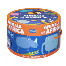 Load image into Gallery viewer, Book and Giant Puzzle - Animals of Africa, 30 pcs
