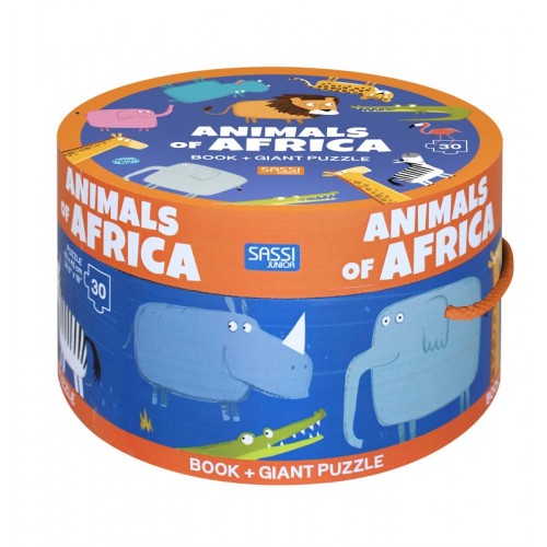 Book and Giant Puzzle - Animals of Africa, 30 pcs