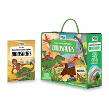 Load image into Gallery viewer, Travel, Learn and Explore - Puzzle and Book Set - Dinosaurs, 205 pcs
