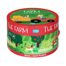 Load image into Gallery viewer, Book and Giant Puzzle - The Farm, 30 pcs
