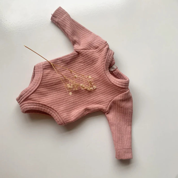 Long Sleeve Ribbed Bodysuit - Musk